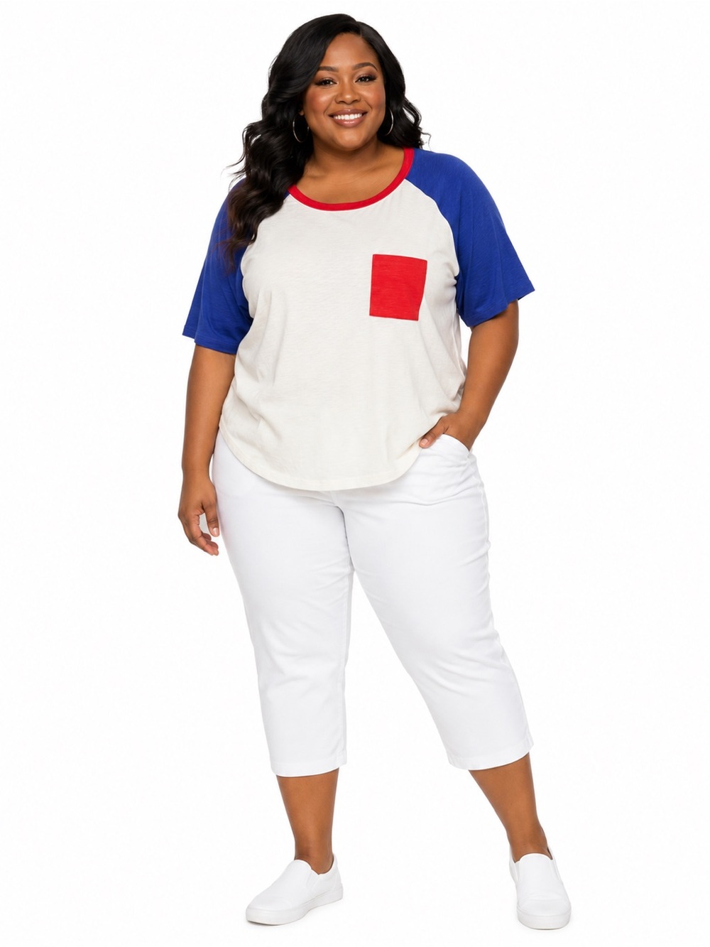 Torrid Classic Fit Colorblock Raglan Tee – Women’s Plus Size 3 (3X)
